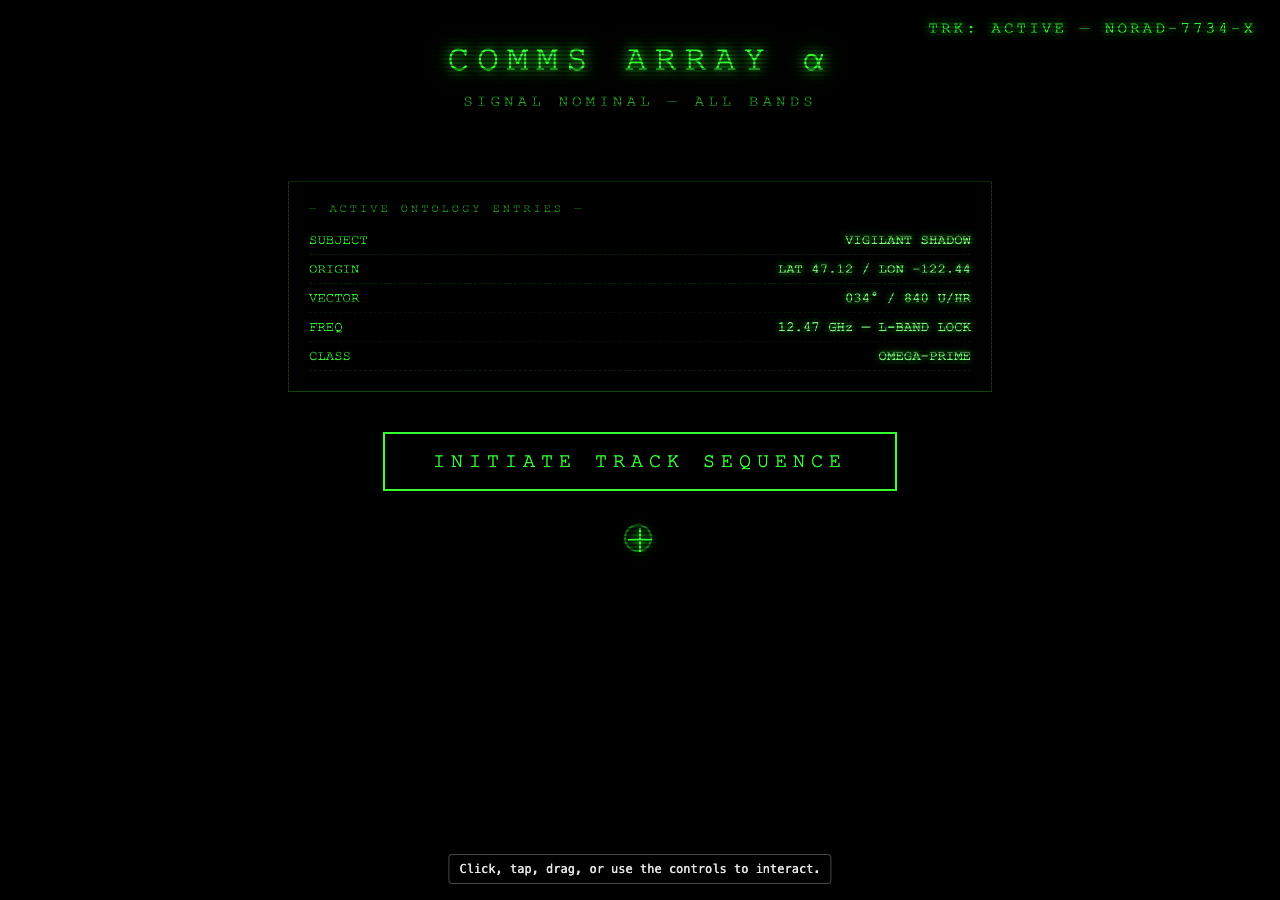 TRACK LOSS — Comms Array Failure