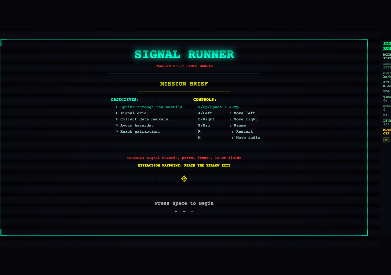 Signal Runner - Tactical Vector Platformer