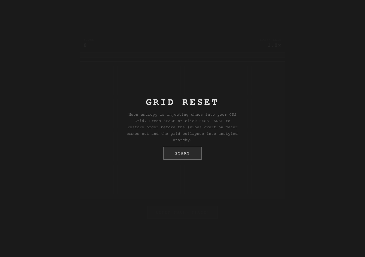 Grid Reset — CSS Chaos Defense